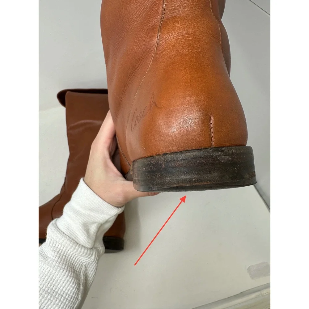 Coach Cheyenne Brown Soft Calf Leather Over the Knee Riding Boots 9.5
